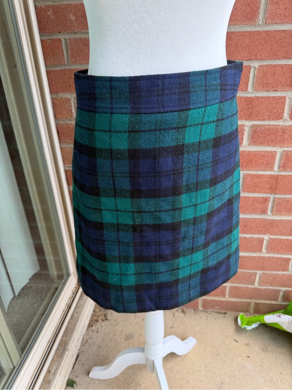 Wool plaid mini skirt